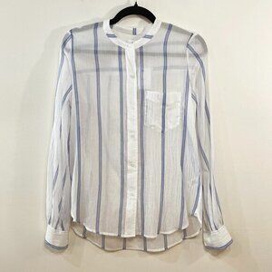 New ALC 100% Cotton Gauze Striped Shirt Blue White 2, XS $308